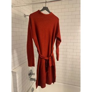 Mock neck sweater dress